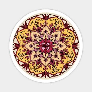 Mandala Red and Yellow Magnet